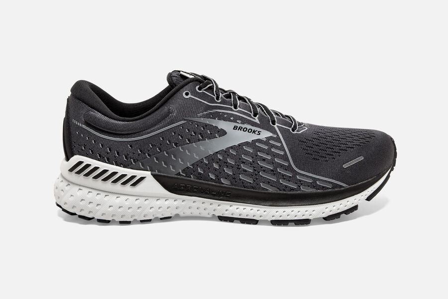 Brooks Adrenaline GTS 21 Road Running Shoes Mens - Black/Grey - HVNSR-1608